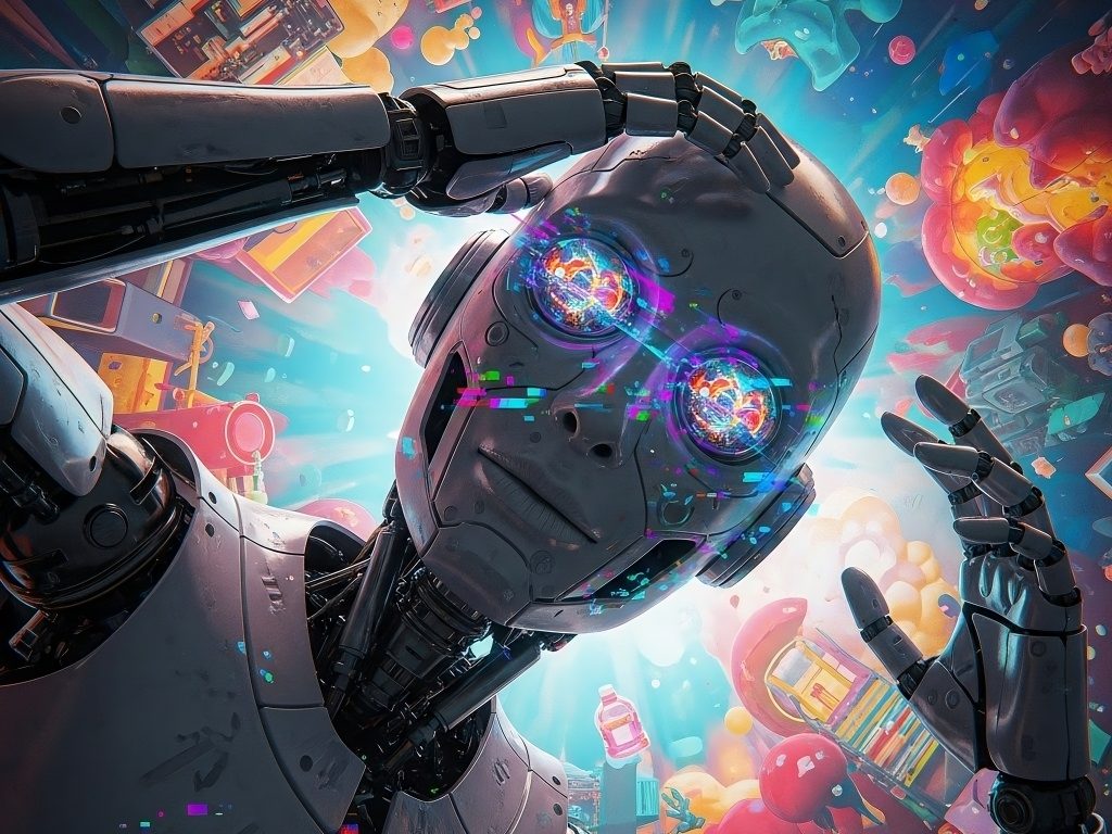 Illustration of a robot hallucinating as AI hallucinations are becoming more dangerous as models are increasingly trusted to surface information and make critical decisions, leading MIT spinout Themis AI to develop technology to teach systems to flag when their predictions were based on solid evidence versus educated guesswork.