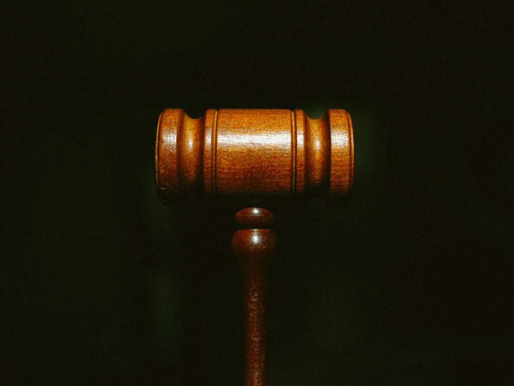 Photo of a gavel as OpenAI launches a legal counteroffensive against one of its co-founders, Elon Musk, and his competing AI venture, xAI.