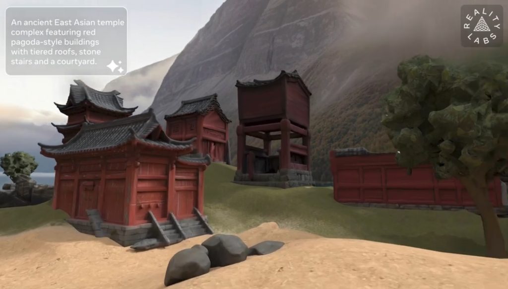 Screenshot of Meta WorldGen in action for using generative AI to create 3D worlds.